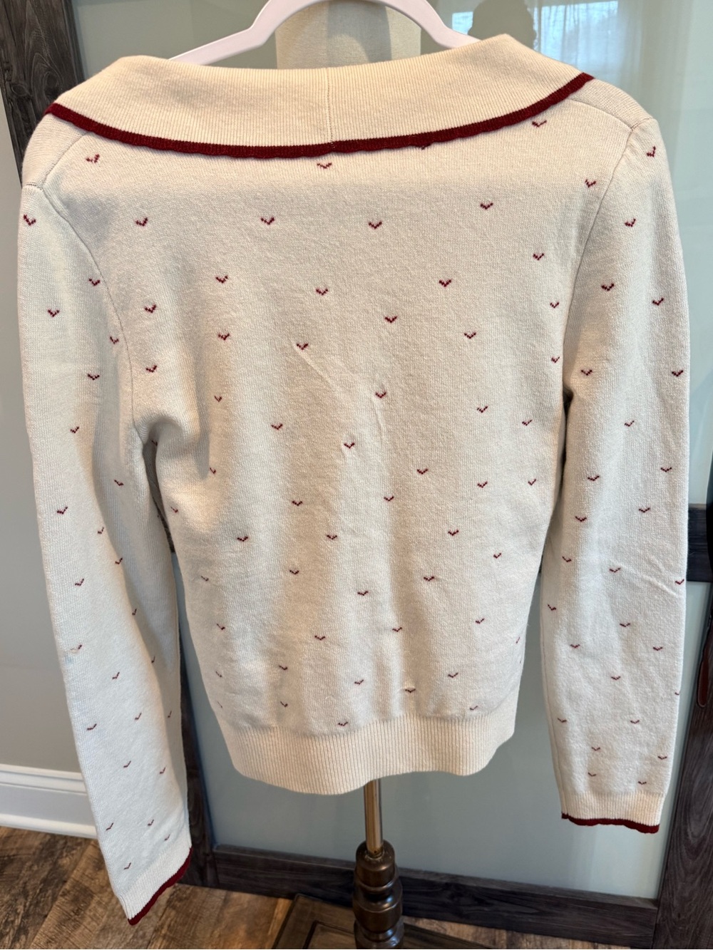 House of CB Cream Cardigan: Marla Ivory Cashmere Blend Trimmed Size Medium - Picture 10 of 13